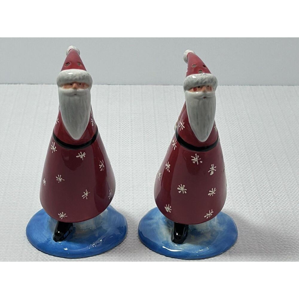 Jan Pashley Ice‎ Skating Santa's Salt & Pepper Shaker Set By CIC CRAZING